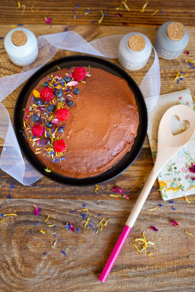 glutenfreie, vegane Schokoladentorte