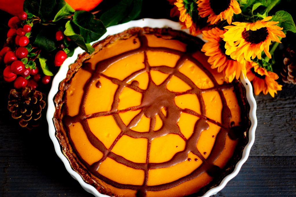 Pumpkin Pie vegan mit Schokoladenteig