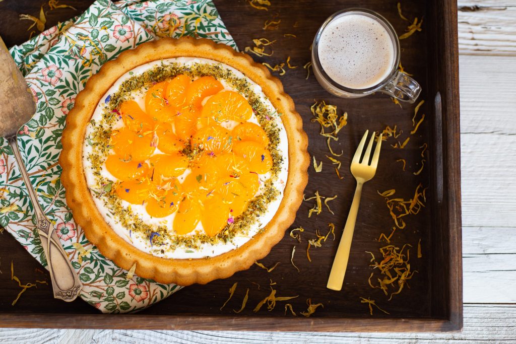 Kuchen mit Mandarinen und Topfen vegan